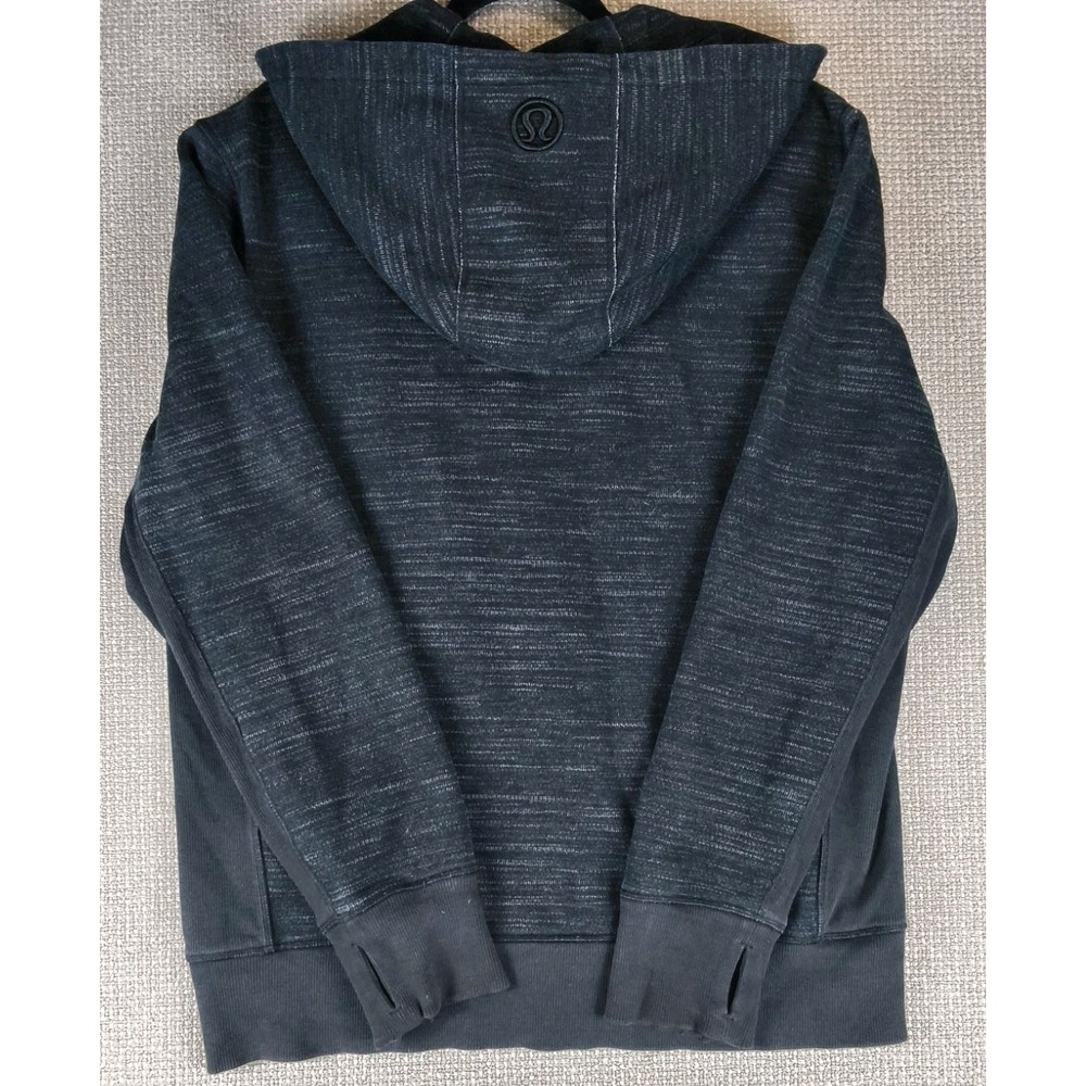 Lululemon Men's Heavy Full Zip Jacquard Hoodie Fleece Lined Black L